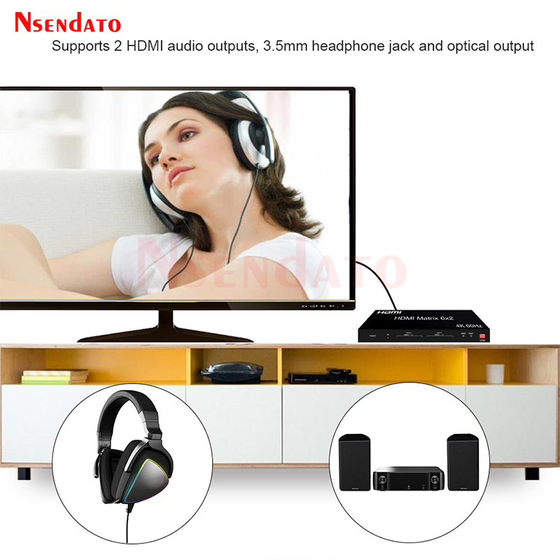 Commutateur matriciel HDMI 6x2 - Audio Music Splitter avis et prix